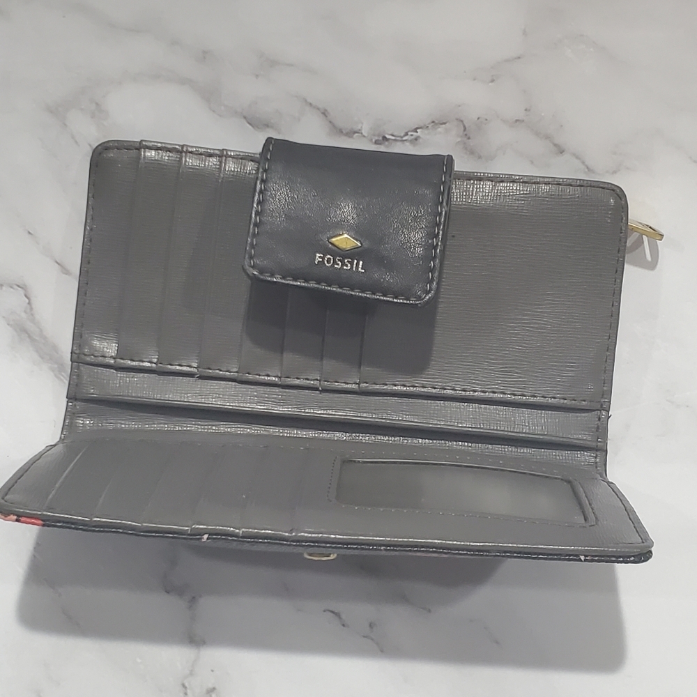 Fossil Black And Pink Triangle Folding Wallet Wit… - image 4